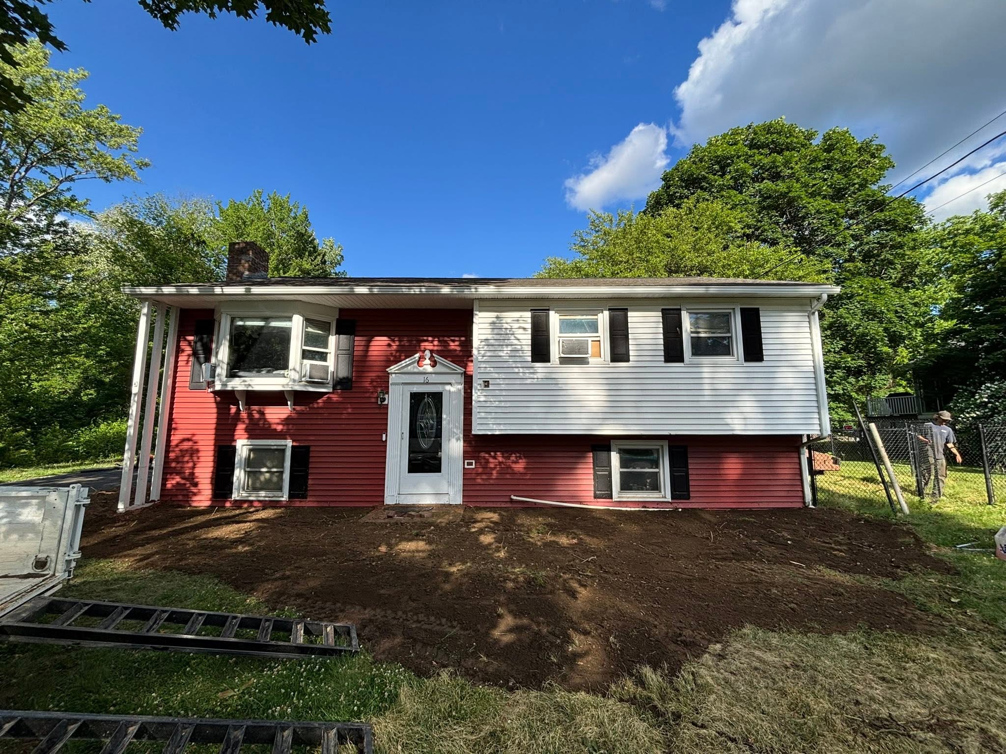 Area cleared after shrub and stump removal — Spencer, MA